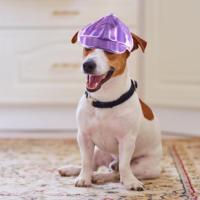 Happyyami Decorative Puppy Baseball Hat Wear-Resistant Dog Accessory Purple M for Small Dogs Outdoor Pet Supplies