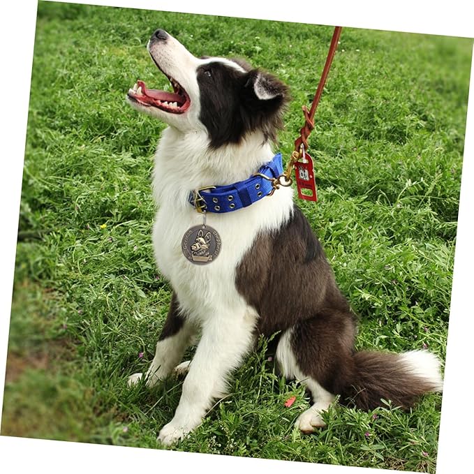 Artibetter 4pcs Retro Bronze Dog Id Tags Anti Lost Identity Tags for Shepherd Breed Pet Collar Charms Sturdy Metal Pet Supplies