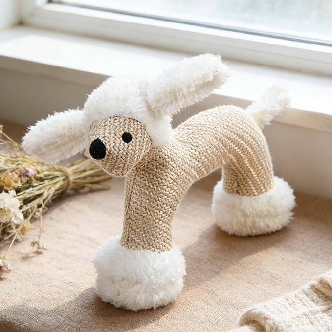 Stuffed Dog Toys - Plush Squeaker, 1 Piece Textile Creature for Canine Engagement, Soft Fabric Doll with Internal Sounder, Pet Supply, Interactive Plaything for Pups, Felines and Animals