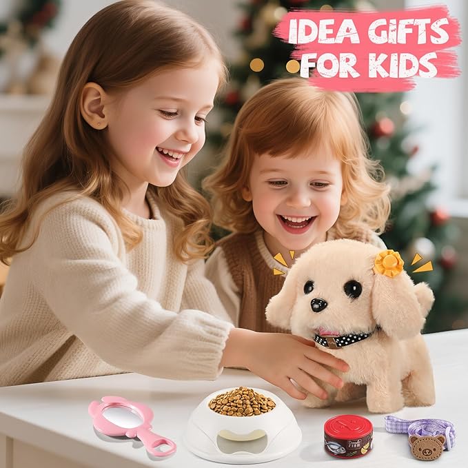 16 Pcs Robot Dog Toys for Girls, Toys for 3 4 5 6 7 8 Year Old Girls Kids Boys, Realistic Robot Puppy Toy for 5-7 6-8, Ideas Birthday Gifts for Girl 3 4 5 6 Year Old