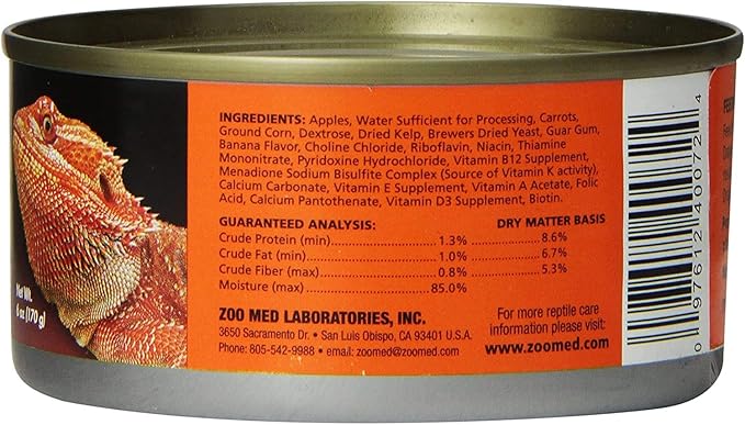 Zoo Med Natural Bearded Dragon Adult Formula - Canned 6 oz - Pack of 10
