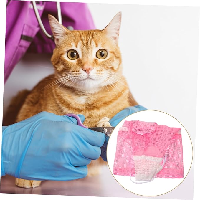 Multi-Function Cat Grooming Bag Breathable Pet Bathing Pouch for Nail Trimming Easy Bathing Grooming Design for Cats