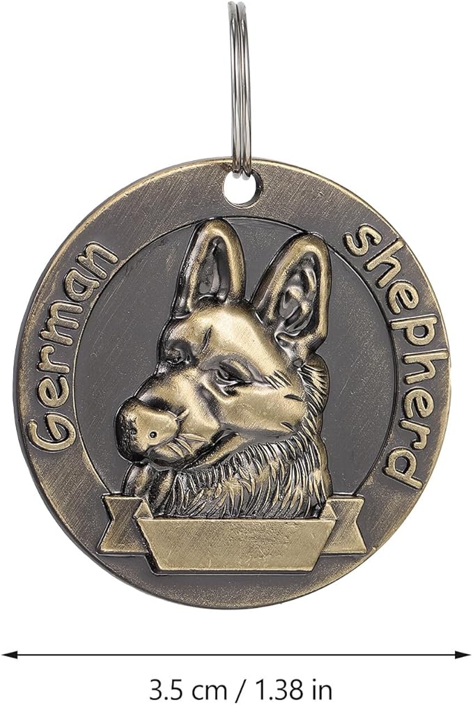 LIOOBO 3pcs Vintage Bronze Dog Id Tags Retro Pet Identity Tags for German Shepherd Collar Accessories Pet Supplies