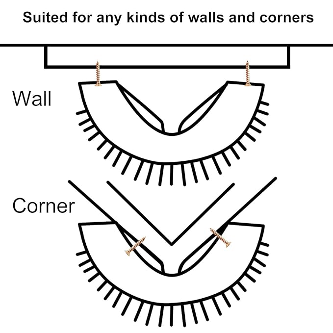 2 PACK Self Groomer, Softer Cat Corner Scratcher For Wall, Pet Grooming Massage Brush, Face Scratcher For Kitten with Long & Short Fur (Black)