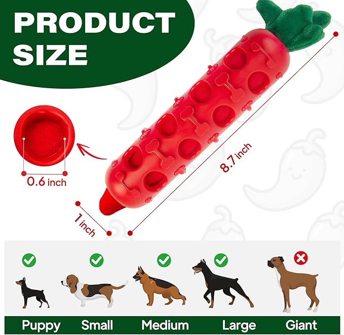 Fida 2-in-1 Puppy Teething Toys, Natural Rubber Chew Toys for Dogs to Keep Them Busy & Plush Toys with Crinkle Leaves, Interactive Dog Toys for Small Medium Breeds and Puppies.(Chilly)