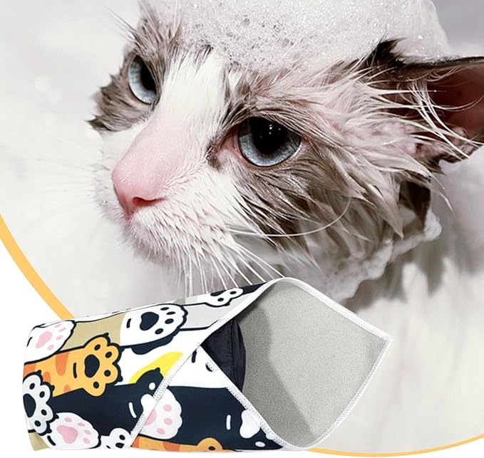 Cat Wrap for Cutting Nails - Self-Adherent Cat Burrito Wrap for Nail Trimming | Anti-Scratch Control Multifunctional Anti-Escape Washing Grooming Indoor Clip Nails Clean Ears Animal Trimming Clipping