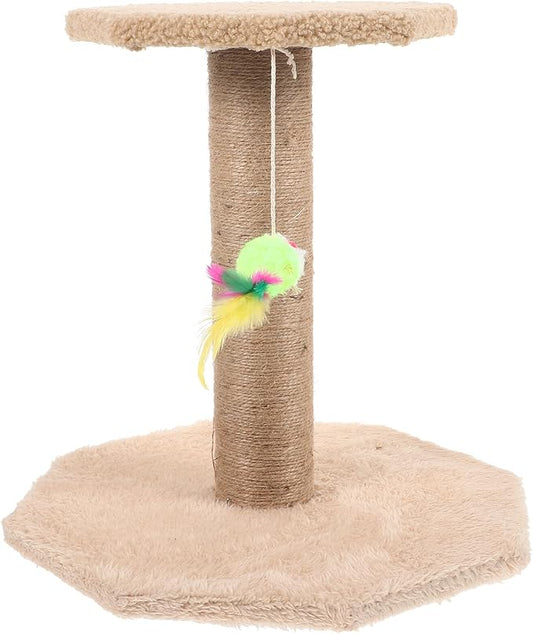 Cat Scratching Post and Claw Scratcher Pole with Hanging Ball, Small Sisal Vertical Scratching for Indoor Cats, Sturdy Household Kitten Scratcher for Daily Use