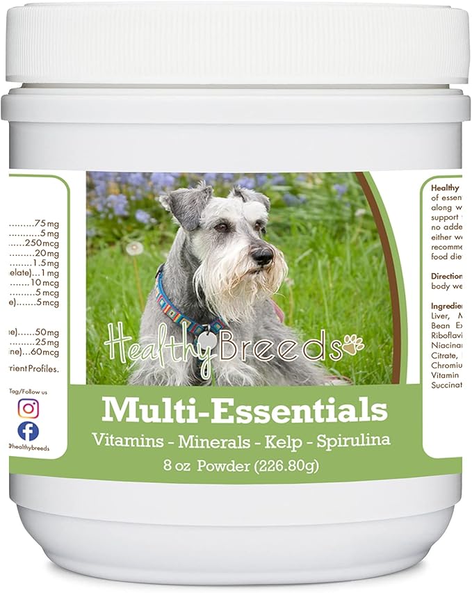 Healthy Breeds Miniature Schnauzer Multi-Essentials Powder for Dogs - an Ideal Supplement of Vitamins, Minerals & Antioxidants for Your Dog - 8 oz