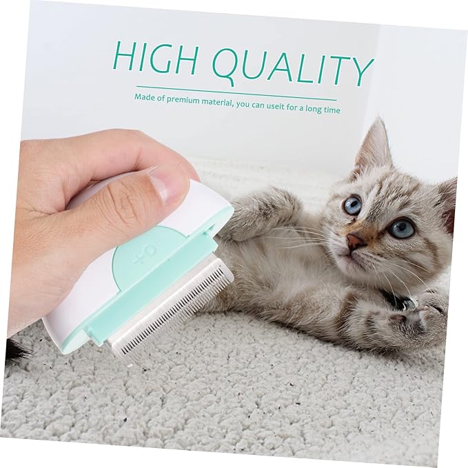 Pet Cat Grooming Stripping Tool Lightweight Hair Comb with Smooth Surface for Removing Loose Hair Tangles and Dander Long and Haired Cats Mint Green