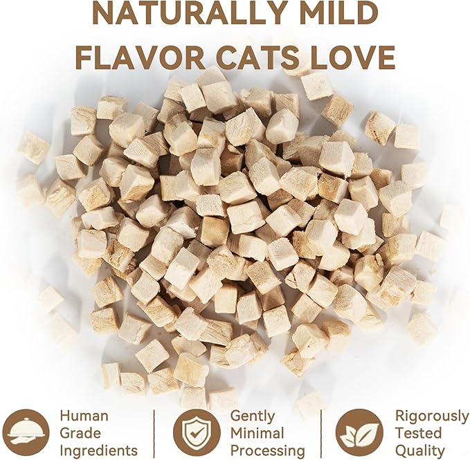 Freeze Dried Chicken Cat Treats 9 oz- Single Ingredient, Grain-Free, Gluten-Free, Filler-Free Freeze Dried Raw Cat Food Topper