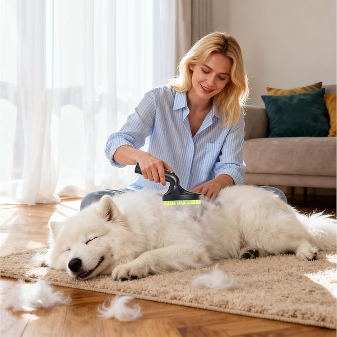 Pet Hair Grooming Brush - Vacuum Attachment | Cat Grooming Machine Accessory, Shedding Cleaner Tool for Easy Pet Care At Home, Efficient Hair Removal, Gentle On Pets