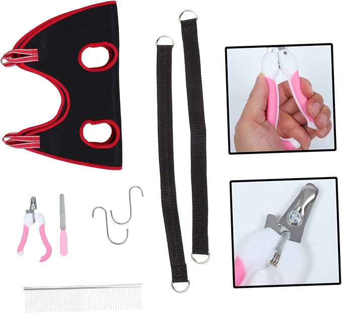 Toyvian PET Grooming Hammock for Cats and Dogs Adjustable Sling for Nail Trimming Random Color for Cat and Dog Grooming Tools
