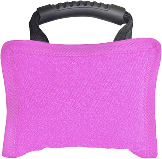 Baoblaze Dog Bite Pillow Tough Tug Toy Practical Portable Outdoor Pet Supplies for Small and Medium Sized Dogs Biting Pad with Handle, Pink