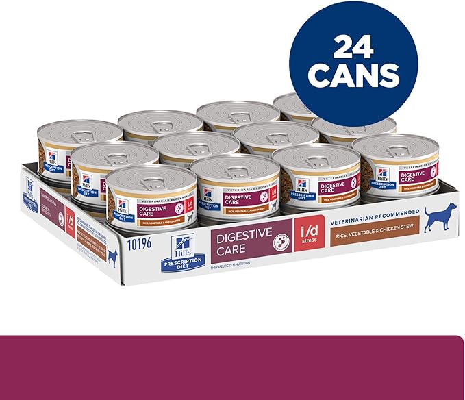 Hill's Prescription Diet i/d Stress Digestive Care Rice, Vegetable & Chicken Stew Wet Dog Food, Veterinary Diet, 5.5 oz. Cans, 24-Pack