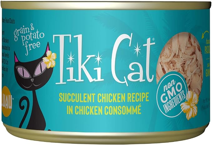 TIKI CAT 759066 8-Pack Puka Puka Chicken Cat Food, 6-Ounce