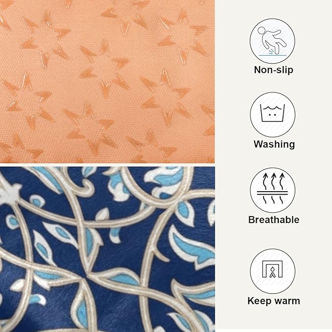 Dog Bed for Crate Washable Pet Sleep Pad, Floral Motif Kennel Mat with Non-Slip Bottom, Soft Fluffy Supplies Pet for Dogs and Cats (24x18 inch)