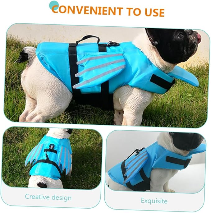 Luxshiny Reflective Blue Canine Safety Jacket Small, Breathable Professional Pet Preserver Vest for Swimming and Outdoor Safety, Portable Puppy Accessory Pet Supply