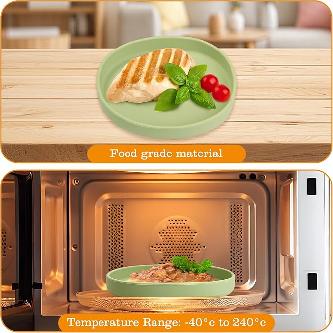 BNOSDM Silicone Dog Food Plate Shallow Dog Bowl Flat Cat Dish 1 Pack Small Puppy Plates for Small Dogs and Cats Whisker Fatigue Pet Feeding Bowls for Dry and Wet Food (Green)