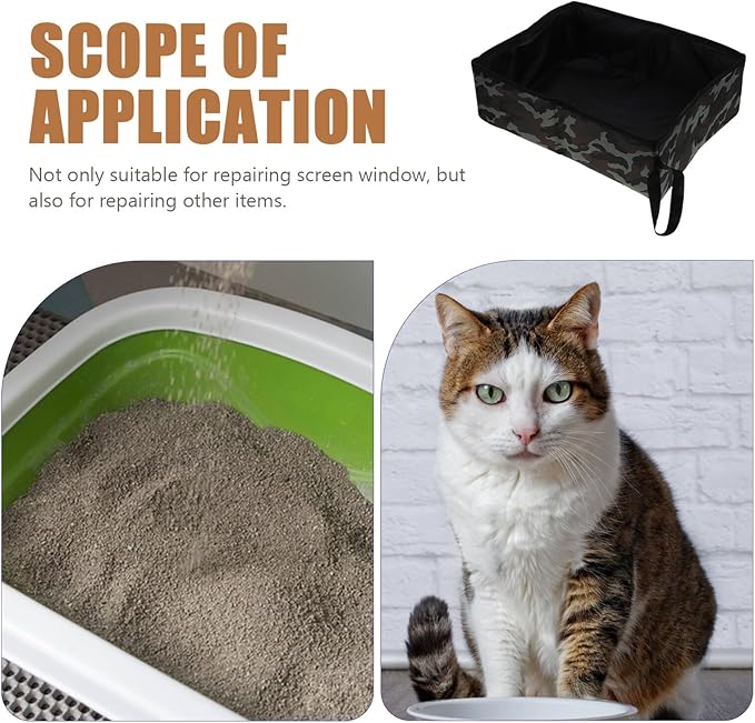 Foldable Portable Cat Litter Box for Travel, Collapsible Camouflage Cat Toilet Tray, Lightweight Leak-Resistant Pet Litter Tray for Outdoor and Car Use