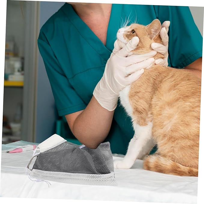 SUPVOX Cat Grooming Bag Adjustable Breathable Pet Bathing Net for Nail Trimming Ear Cleaning Scratch Resistant Design for Cats Over Months up