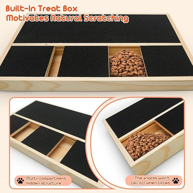 Pet Claw Filing Mat – Living Room Supply, Apartment Lounge Accessory, Corner Entryway Bin | Wood Grinding Unit Enhancing Stressless Grooming Optimized to Support Canine Health with Apartment