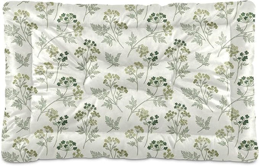 Dog Bed for Crate Washable Pet Sleep Pad, Floral Print Kennel Mat with Non-Slip Bottom, Soft Fluffy Supplies Pet for Dogs and Cats (24x18 inch)