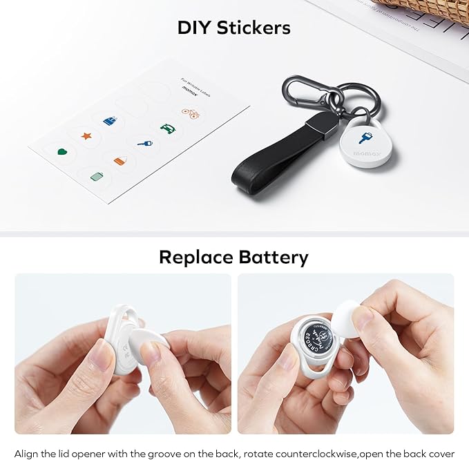 MOMAX Key Finder Luggage Tracker Smart Tag for Key, BR10 (White, 1 Pack)