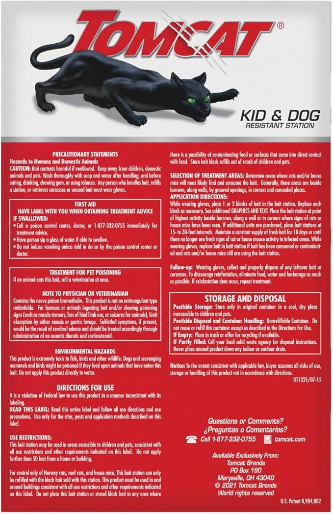 Tomcat Rat and Mouse Killer Child and Dog Resistant, Refillable Station, 2-Pack (2 Bait Stations Plus 30 Refills)