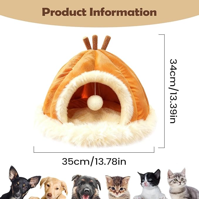 Washable Dog Bed, Soft Cat Shelter, Breathable Puppy Beds for Winter Comfort, Kitten Bed with Comfortable Padded Build, Pets Supplies Pet Shelter, Cat Cave for Small Animals Use