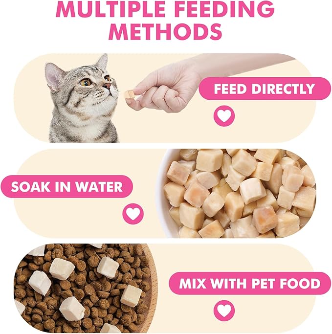 Freeze Dried Dog & Cat Treats – Single Ingredient Chicken Breast, High Protein Training Treats & Food Topper, 6 oz