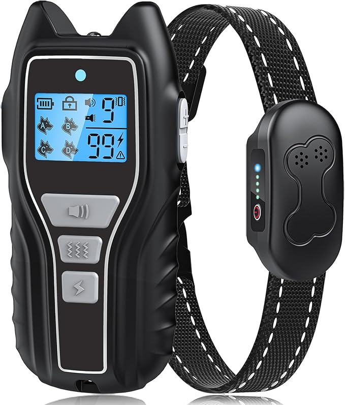 Dog Shock Collar with Remote Control – Shock Collar for Dogs 15–120 lbs, 2000FT Long Range Dog Training Collar with Remote IPX7 Waterproof Rechargeable 4 Safe Modes for Small Medium Large Dogs