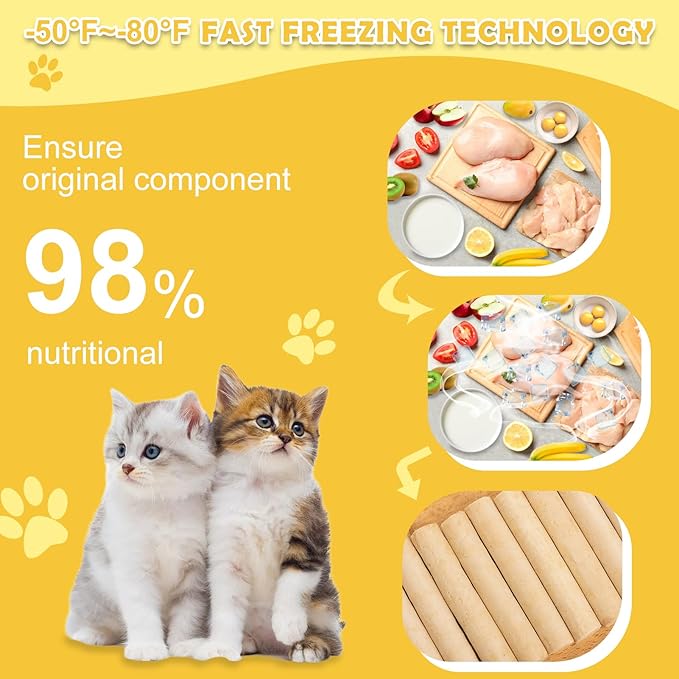 Cat Grass Teething Stick 80g - Freeze Dried Chicken & Goat Milk Dental Treats, High-Protein Chews for Kittens and Cats, Supports Immunity & Teeth