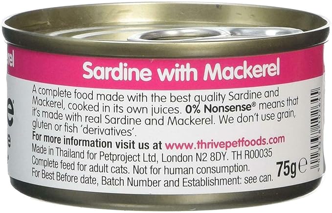 thrive Complete 100% Natural Multiple Flavors Food for Cats (6 Packs, Sardine and Mackerel)