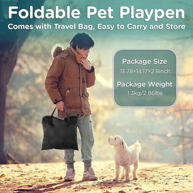 Foldable Pet Kitten Playpen, Upgrade Waterproof Portable Dog Cat Playpen Kennel Tent for Small Cat Dog, Retractable Shade Cover, Indoor Outdoor Use for Small Pet.