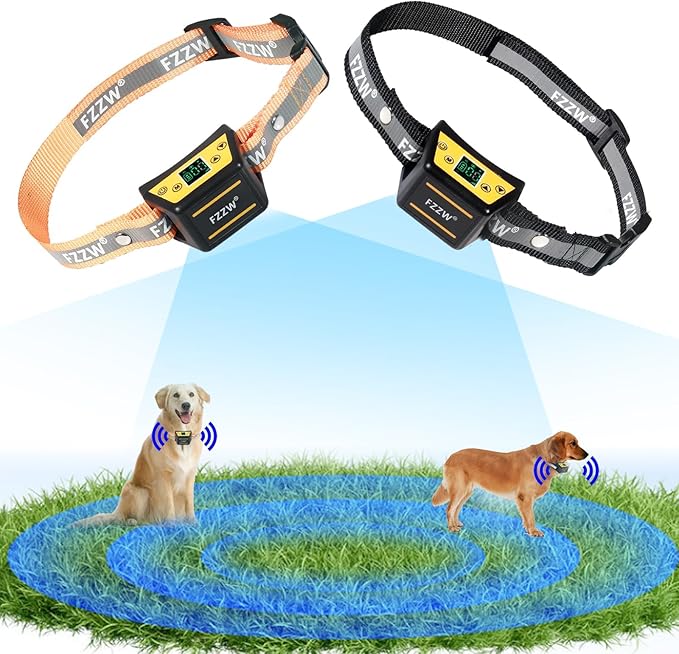 Plkm Dog Wireless Fence Pet Electric GPS Fence Containment System, Adjustable Control Range Warning Strength, Wireless Charging Wireless Dog Fence, Fully Sealed Waterproof Collar Receiver