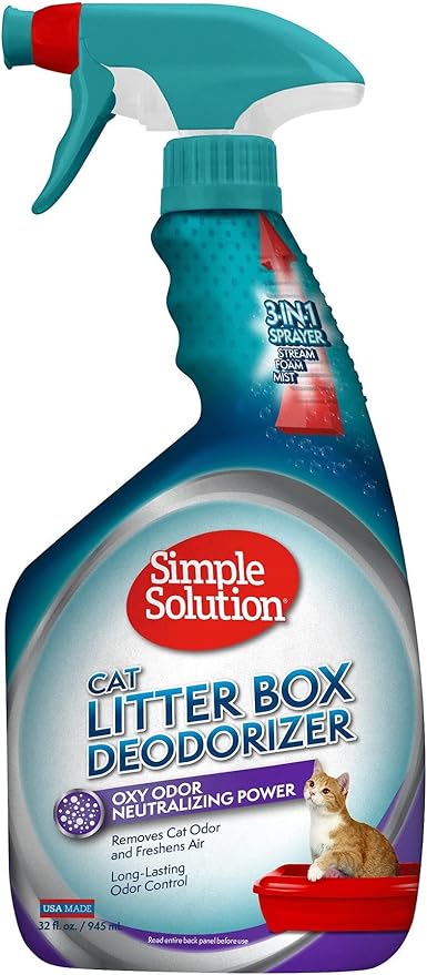 Simple Solution Cat Litter Deodorizer, Litter Box Odor Eliminator, 32 Ounces