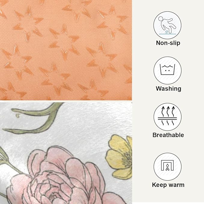 Dog Bed for Crate Washable Pet Sleep Pad, Floral Print Kennel Mat with Non-Slip Bottom, Soft Fluffy Supplies Pet for Dogs and Cats (36x24 inch)