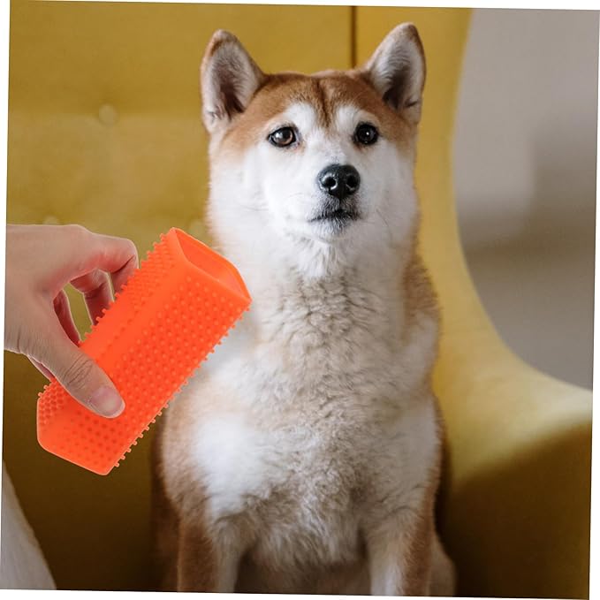 Silicone Pet Hair Remover Brush for Dogs and Cats Lint Cleaner for Carpets Sofas Clothes Cars Easy to Use Non-slip Grip Orange Color