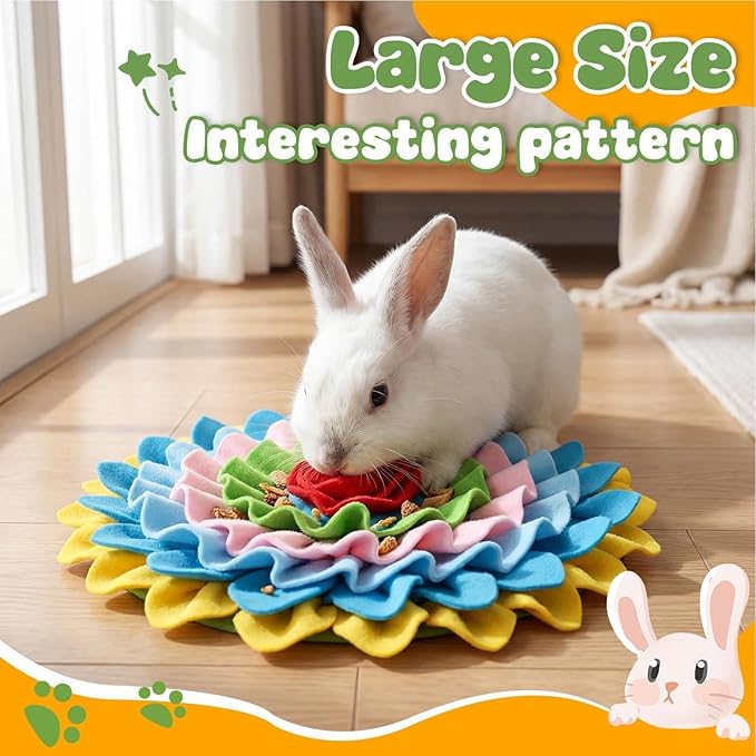 Interactive Feeding Fun, Dog Sniffing Mat, 15.7x11.8 Inch Puzzle Toy with Hidden Pockets, Slow Feeder Dispenser, Enrichment Gear with Colorful Style, Indoor Supply for Puppy and Small-Pet