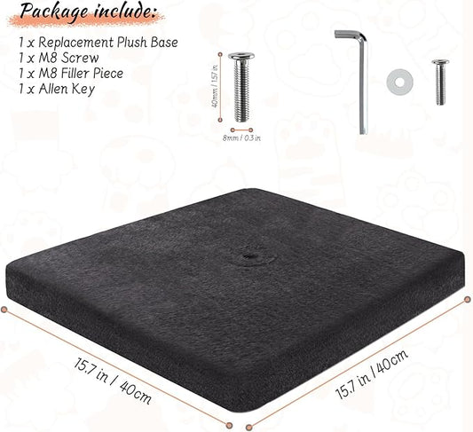 Cat Scratching Post Replacement Base, Cat Tree Replacement Parts, Foldable Base Covered with Soft Plush, Suitable for M8 Screws Cat Tree Scratcher Indoor for Kittens (Darkgrey)