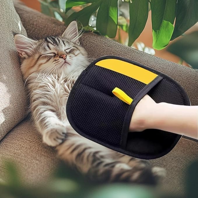 2PCS Pet Grooming Gloves for Dogs & Cats – Reusable Pet Hair Remover Mitt, Gentle Deshedding Glove for Hair Removal on Furniture, Clothing & Bedding