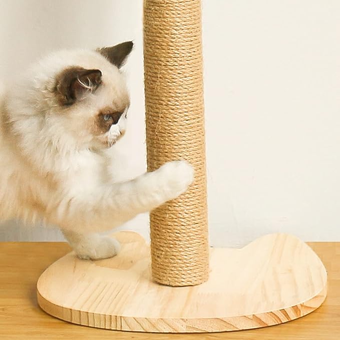 4PCS 10 Inch Scratching Post with Natural Sisal Rope - Cat Scratch Pole, Tree, and Posts for Indoor Cats - Replacement Part Accessories for DIY Tower and Hammock