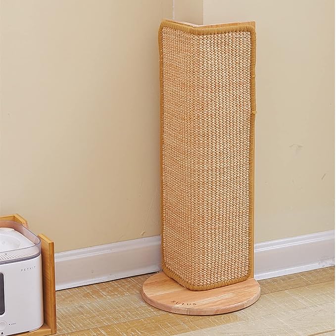SHENGOCASE 27.5-Inch Tall Sisal Cat Scratching Post, Corner Couch Protector, Wall Corner Mounted (2pcs)