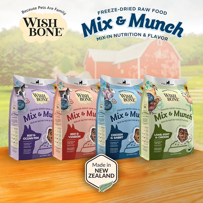 Wishbone Mix & Munch Raw Freeze-Dried Grain-Free Chicken and Rabbit for Dogs 350g