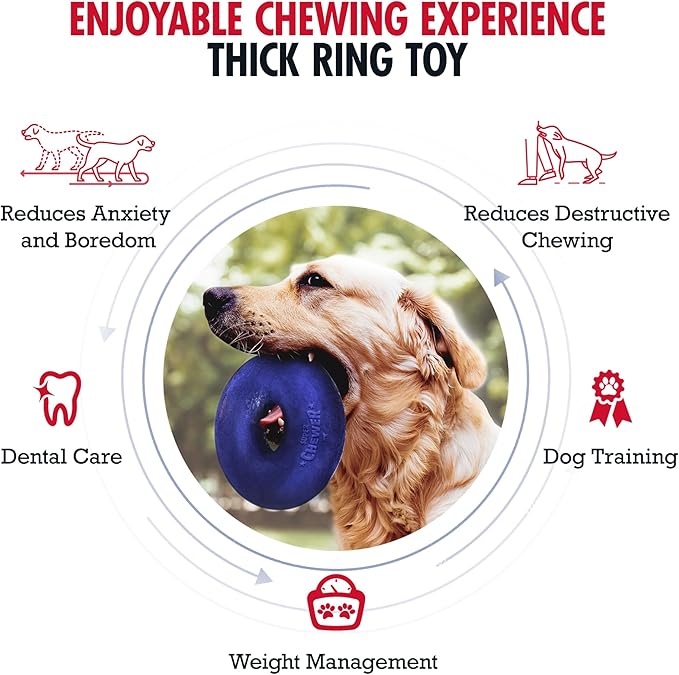 Tuff Pupper SuperChewer Tough Dog Ring Toy | Lifetime Replacement | Strong Natural Rubber | Dog Chew Toys for Aggressive Chewers | Durable Tug Toy | Ring Toys for Strong Dogs | Large Breed Tested