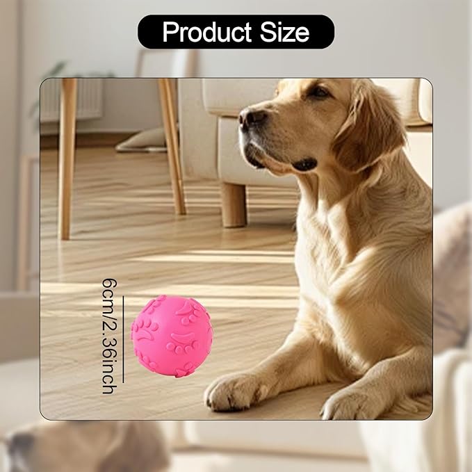 Squeaky Dog Toy, Pet Supplies, Squeaky Dog Ball, Chew Toy Ball for Pets, Rose Red