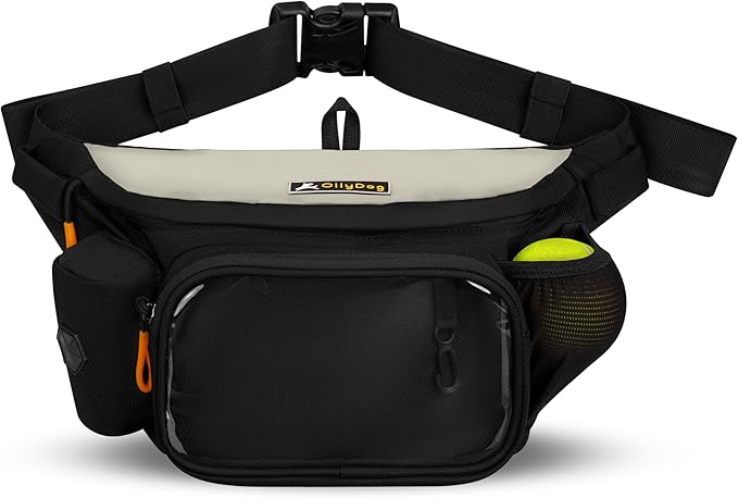 OllyDog Trailblazer Pack | Fanny Pack | Dog Treat Pouch | Includes Rubber Fetch Ball | Water-Resistant | Poop Bag Dispenser | Hands-Free | Dog Walking & Training