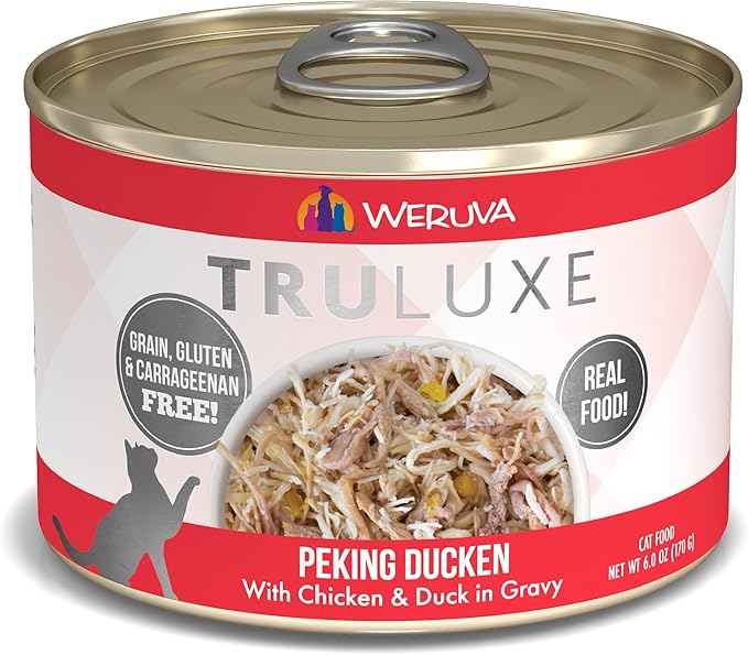 Weruva TruLuxe Cat Food, Peking Ducken with Chicken Breast & Duck Breast in Gravy, 6oz Can (Pack of 24)