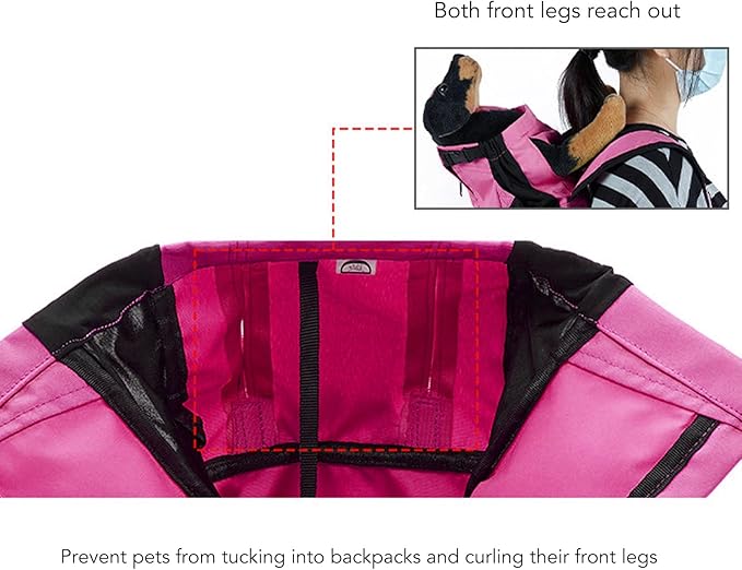 Drfeify Pet Carrier Backpack Ventilated Mesh Comfortable Front Back for Outdoor Traveling Cat Dog Supplies (Purple)