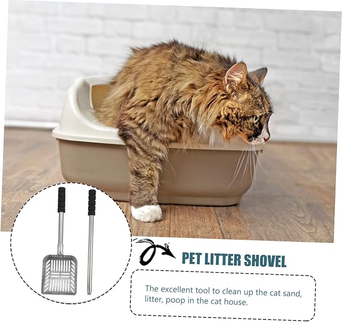 Handheld Cat Litter Scoop Tool with Long Handle Ergonomic Non Slip Design for Cleaning Durable Cleaning Accessory for Home Pet Care for All Cat Litter Types